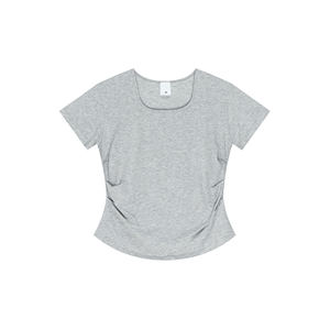 Waist-Cinching <b>Slim</b> <b>Fit</b> Solid Color Top 2025 Summer Square Neck Straight Shoulder Short Sleeve Spicy Girl <b>T</b>-<b>Shirt</b> - Product Image 1