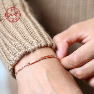 925 de plata flaco Bar <span class=keywords><strong>pulsera</strong></span> <span class=keywords><strong>coordenadas</strong></span> personalizadas <span class=keywords><strong>pulsera</strong></span> - Product Image 2
