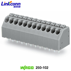 บล็อกขั้วต่อ PCB แบบกด ขนาด 1.5 ตร.มม. ระยะห่างระหว่างขา 3.5 มม. ขั้วต่อสายแบบกด 2 ขั้ว 250-102 ขั้วต่อแบบ Wago - Product Image 2
