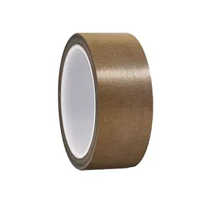 PTFE Coated Fiberglass Adhesive Tape Heat Resistant No-residual Single Sided Brown Silicone Tape For Sealing Machines