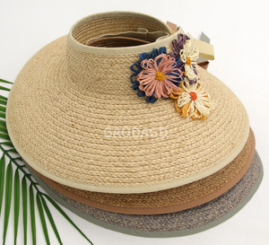 Chapeaux de soleil d'été à large bord en paille de <span class=keywords><strong>raphia</strong></span> style coréen, fabriqués en Chine - Product Image 2