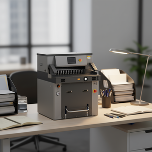 Coupe-papier hydraulique électrique Vevor, largeur de coupe de 26 pouces, épaisseur de 3,14 pouces, construction métallique, équipement de bureau - Product Image 2