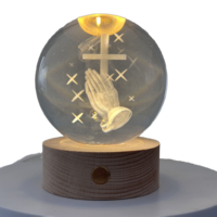 Bola de Cristal Tallada en 3D con Ángel, Decoración de Mesa para el Hogar, con Luz Nocturna de Luna Estrellada, Regalo de San Valentín, Personalizable al por Mayor