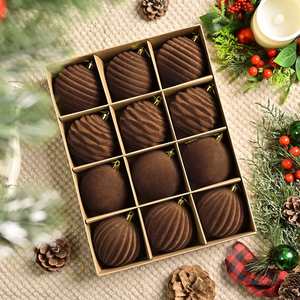 Boules de Noël suspendues de 8 cm, électro-plaquées, floquées, incassables, réutilisables, luxueuses, multicolores, décorations pour arbre de Noël - Product Image 2
