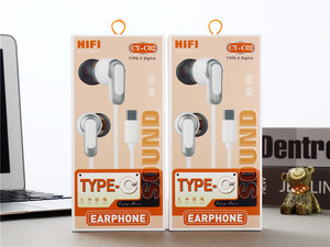 Perfecto sonido bajo auriculares micrófono volumen clave auriculares tipo <span class=keywords><strong>C</strong></span> con cable para iPhone 15 Samsung auriculares en la oreja - Product Image 5
