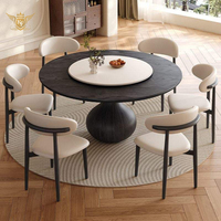 Table à manger de style moderne, ronde, en pierre et bois, mobilier italien pour décorer les restaurants, fabrication artisanale
