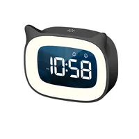Sveglia ricaricabile a LED sveglia a 5 livelli con luminosità regolabile orologio digitale 12/24hr con 2 allarmi