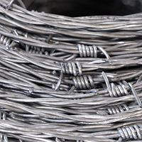 Fil de fer barbelé en gros, bobine de fil barbelé galvanisé à chaud, type simple/double barbelé, distance entre les barbelés 26-100mm, 50kg, barbelé simple type rasoir