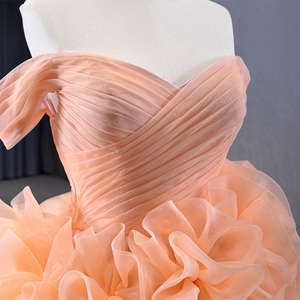 Robe de soirée 2023 en tulle rose, épaules dénudées, longueur ras du sol, décolleté cœur, à volants, pour femme, occasions formelles Rsm231109 - Product Image 2