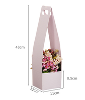 Boîte à gâteau avec poignée, boîtes cadeaux pour fleurs et gâteaux avec pelliculage mat, panier à fleurs en papier portable