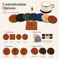 Sous-verre en cuir écologique personnalisé, résistant à la chaleur, style classique, imprimé en sérigraphie, porte-gobelet, cadeaux promotionnels pour la maison