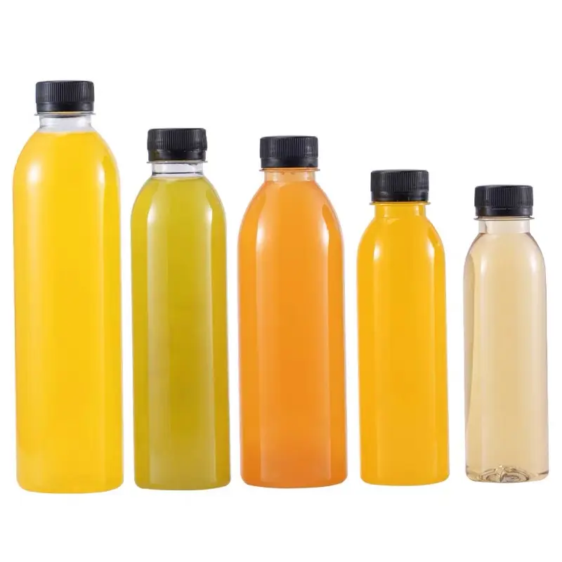 10/12/14/16 Oz PET Empty Soft Drink PET Bottles With Logo Printed /Child Proof Lid Plastic Beverage Bottle On Sale