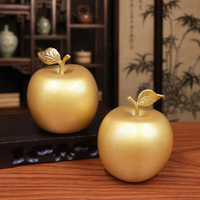 Figurine de gourde en laiton poli, statue dorée, sculpture de fruit en métal, ornement de bureau, décoration d'intérieur, cadeau artisanal, étagère de bureau