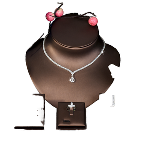 Conjunto de Collar y Pendientes de 4 Piezas con Diseño de Lágrima Vintage Simple, Joyería de Circonia Cúbica para Regalo de Boda o Ocasiones Especiales S-327 - Product Image 2