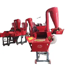 Multifunctional wet and dry horizontal new crop straw cutter grass cutting crusher hammer mill chaff cutter machine