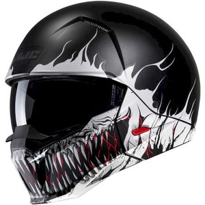 Casco Moto HJC Jet I20 Bianco Nero Rosso L Protezione Integrale in Policarbonato - Product Image 1