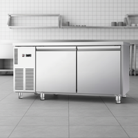 Réfrigérateur-congélateur commercial en acier inoxydable BINGEEDIY pour restaurants et cuisines avec surface de travail plate
