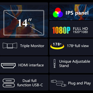 Monitor portátil FHD para portátil, extensor <span class=keywords><strong>de</strong></span> Monitor para pantalla <span class=keywords><strong>de</strong></span> doble Monitor, <span class=keywords><strong>estación</strong></span> <span class=keywords><strong>de</strong></span> <span class=keywords><strong>trabajo</strong></span> para portátil - Product Image 4