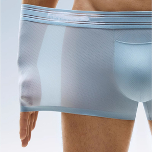 Calzoncillos bóxer de corte medio para hombre, transpirables, con bolsa frontal de ángulo plano, de seda helada y nailon, de alta calidad. - Product Image 4