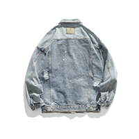Áo Khoác Denim Có Nút Rách Màu Trơn Cho Nam, Áo Khoác Thời Trang Đường Phố Oem Mùa Xuân 2022