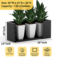 Jardinière rectangulaire en acier pour balcon, résistante à la corrosion, noire, robuste, avec coins arrondis, personnalisable par JH-Mech