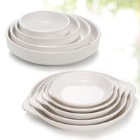 Assiettes de service profondes rondes en mélamine incassables au lave-vaisselle Assiettes en plastique