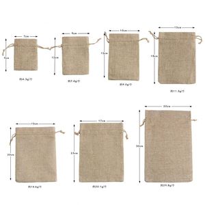 Soft Touch Natural Linen <b>Cord</b> <b>Bags</b> for Retail Gift Giving Occasion Durable Stitching Custom Sizes - Product Image 3