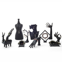 Présentoir à bijoux en résine noire, modèle portrait, pour colliers, bagues et boucles d'oreilles, support de rangement et d'exposition, accessoires de présentation, vente en gros AL258