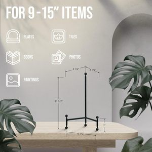 Support de plaque de trépied décoratif et chevalet de support d'art en noir-11.5 "h - Product Image 5