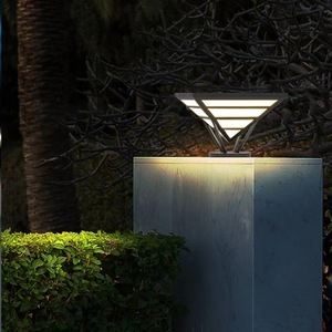 Lampe solaire à pilier, lumière murale extérieure, acier inoxydable, éclairage moderne pour villa et cour - Product Image 3