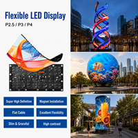 Écran LED flexible extérieur haute résolution, couleur pleine, P4 LED incurvé, affichage vertical souple, panneau mural, indice de protection IP65