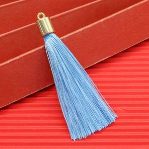 Lot 10pcs Coloré 60mm Polyester <span class=keywords><strong>Frange</strong></span> Droite En Métal Cap Boucles D'oreilles Gland Sac Décoration Porte-clés Bijoux Accessoire Rideaux - Product Image 2