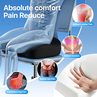 Coussin de siège de voiture ergonomique en mousse à mémoire de forme pour le coccyx, la sciatique et la colonne vertébrale