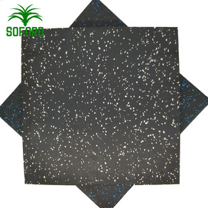 Loseta de Goma <span class=keywords><strong>para</strong></span> Gimnasio, Color Negro con Blanco, 500x500*50mm, <span class=keywords><strong>para</strong></span> <span class=keywords><strong>Crossfit</strong></span> - Product Image 3