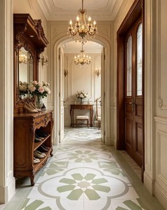 Azulejo Rústico Verde Beige Claro de 400x400 mm, Resistente al Desgaste, Mate, Mezcla de Colores Suaves <span class=keywords><strong>para</strong></span> Diseño de Interiores de Hogar Contemporáneo - Product Image 6