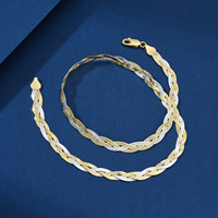Vente en gros collier personnalisé en argent sterling 925 deux tons style serpent doux corde torsadée or bijoux unisexe tendance hommes femmes cadeau