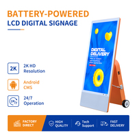 Écran publicitaire numérique LCD portable pliable alimenté par batterie, étanche IP65, 43 pouces, Android, autonomie de la batterie de 8 à 10 heures