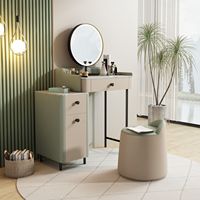 Coiffeuse de luxe Offre Spéciale avec miroir led Table de maquillage moderne Table de maquillage chambre intégrée Table de courtoisie de maquillage dalle de roche avec miroir