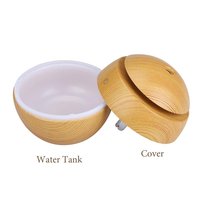 Mini Diffuseur d'Air 130 ml Humidificateur Grain de Bois Forme Champignon Diffuseur de Parfum Portable Électrique pour Huiles Essentielles