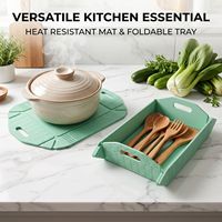 Set de table en silicone de qualité alimentaire, boîte de rangement pliable multifonctionnelle