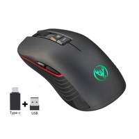 Ratón Inalámbrico Bluetooth Recargable con USB de 2.4GHz, RGB, 1600DPI, para Computadora, Portátil, Tablet, PC, Ratón para Juegos