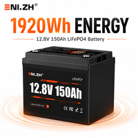 Batterie LiFePO4 semi-solide Enlzh 12,8V-150Ah avec BMS 100A, 4000 cycles, 1920Wh pour l'énergie solaire et l'utilisation en camping-car