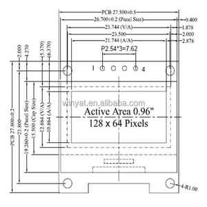 0,96 Zoll 0,96\" IIC Serielles Weiß-Blaues, Gelb-Blaues OLED-Display-Modul 128X64 I2C SSD1306 12864 LCD-Bildschirmplatine GND VCC SCL - Product Image 6
