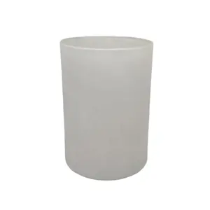 Wholesale Custom Hot-Selling Luxury Cylindrical High-Quality Handmade Multi-Purpose Home Interior <b>Empty</b> Matte White Glass Vessel - Product Image 1