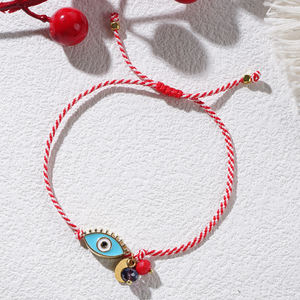 Gelang Go2boho 2024 Martis Jewelry Alloy Evil Eyes Crystal Beaded Chain Greek March untuk Wanita, Hadiah Tahun Baru yang Delikat - Product Image 4