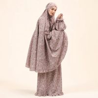 Ensemble de prière Mukena en coton Azura personnalisé pour femmes, OEM ODM, vente en gros, vêtements islamiques modestes