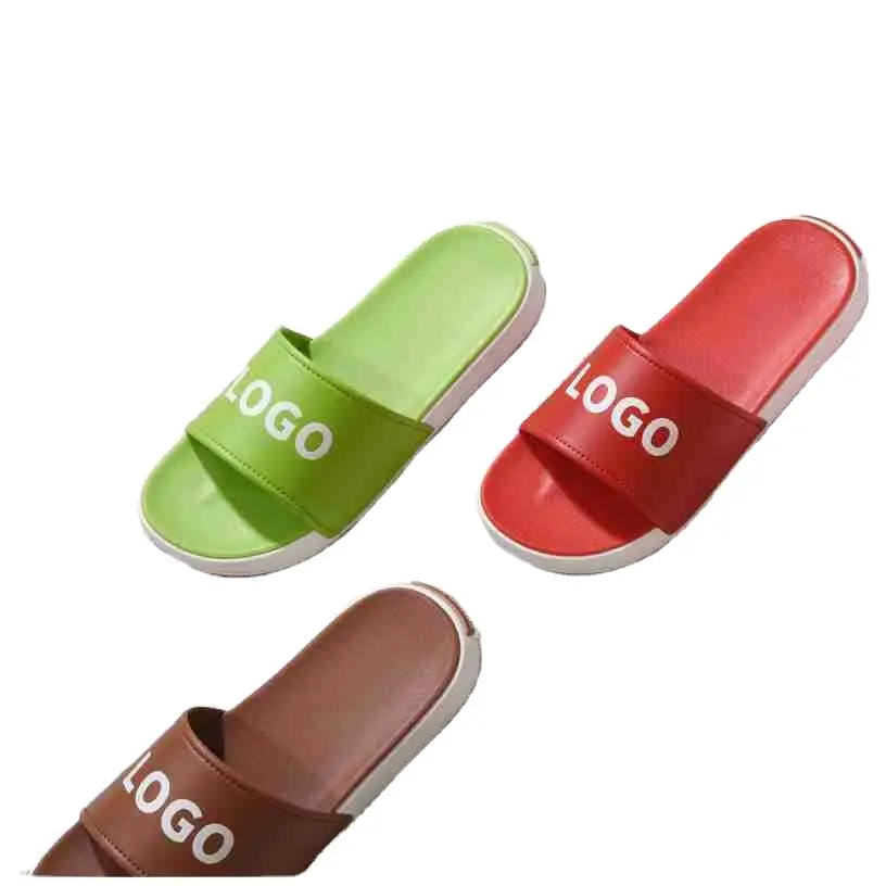 Verkopen Goed Nieuw Type Thuis Slippers Voor Mannen Diverse Aangepaste Logo Rubber Vlakte Slides Vrouwen Pvc Slippers