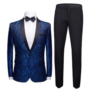 Custom New High-end <strong>Large</strong> <strong>Size</strong> <strong>Men's</strong> Floral Suit <strong>Trousers</strong> Set Slim Fit Wedding Groom Dress - Product Image 1