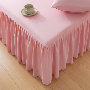 Juego de Ropa de Cama de 3 Piezas con Volantes en el Borde, Color Sólido, Algodón Lavado, Agradable al Tacto, Tamaño King, Sábana Ajustable Antideslizante - Product Image 6