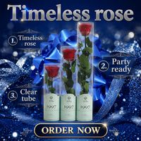 Rose Éternelle Personnalisée pour Festival, Branche Unique, Bouquet de Fleurs Éternelles, Rose Préservée avec Tige